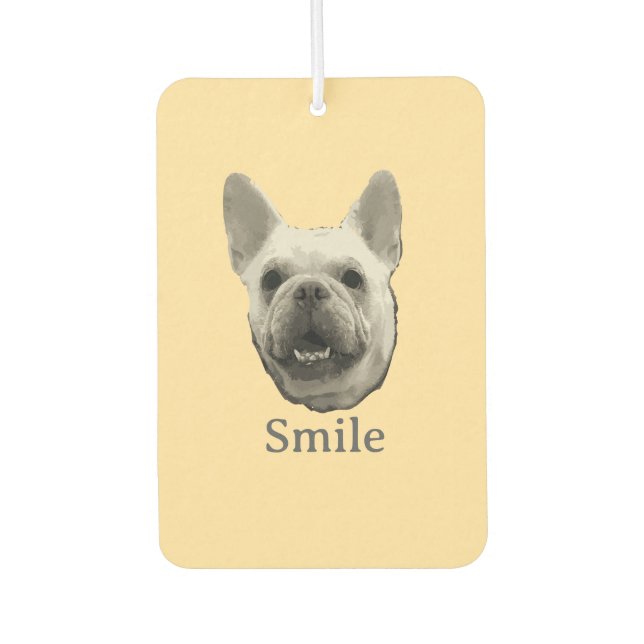 Smile French Bulldog Beige Air Freshener (Front)