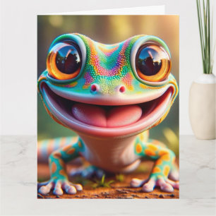 SMILE! FUNNY FROG BIRTHDAY GREETING CARD