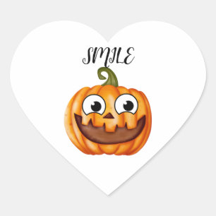 smile funny pumpkin heart sticker
