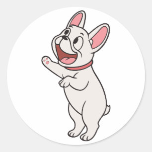 Smile Funny Standing French Bulldog Classic Round Sticker