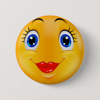Smile girl 2 inch round button