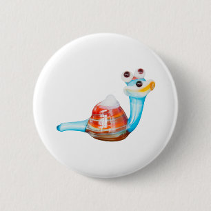 SMILE GLASS SNAIL 2 INCH ROUND BUTTON