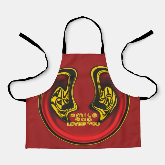 Smile God Loves You Gift Of Life Latest Text Quote Apron (Front)