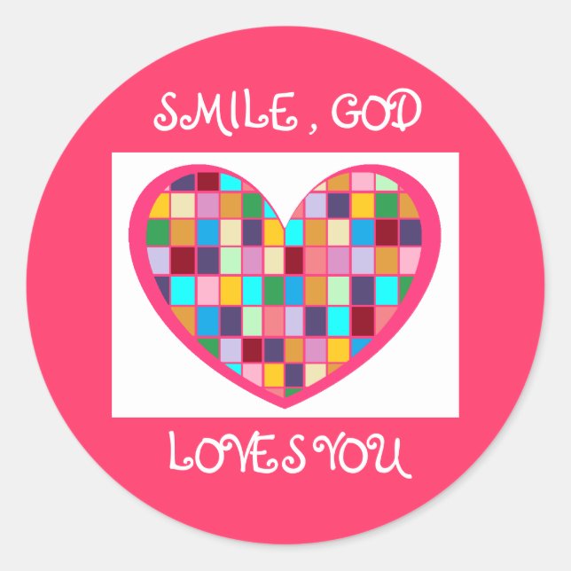 SMILE ,GOD LOVES YOU Sticker (Front)