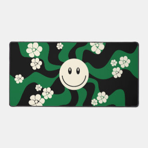 Smile - Green, Cream and Black Desk Mat