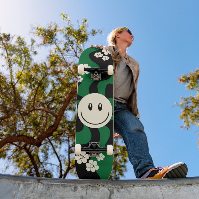 Smile - Green, Cream and Black Skateboard (Outdoor 1)