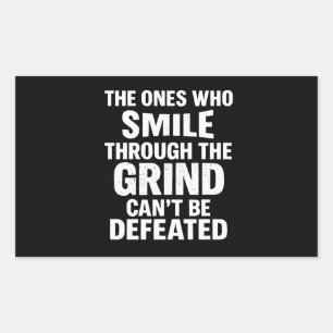 Smile grind gym motivation quote with white text sticker