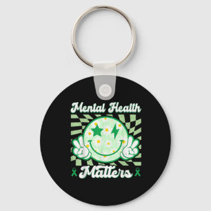 Smile Happy Face Cute Flower Mental Health S Aware Keychain
