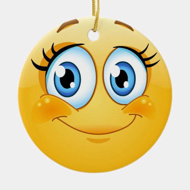 Smile Happy Face Friendship Ornamenet - SRF Ceramic Ornament (Front)