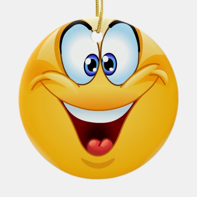 Smile Happy Face Friendship Ornamenet - SRF Ceramic Ornament (Front)