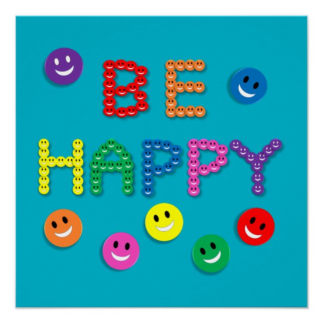 smile happy face life live joy peace grace poster (Front)