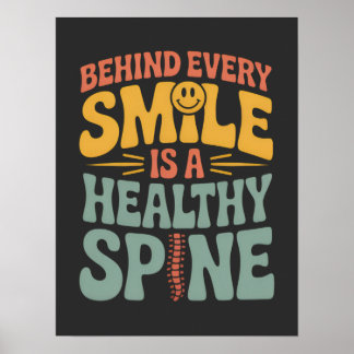 Smile Healthy Spine Chiropractor Quote Design Poster