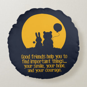 Smile, hope, courage round pillow