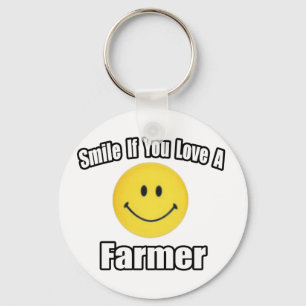Smile If You Love a Farmer Keychain