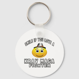 Smile if you love Krav Maga Fighter Keychain