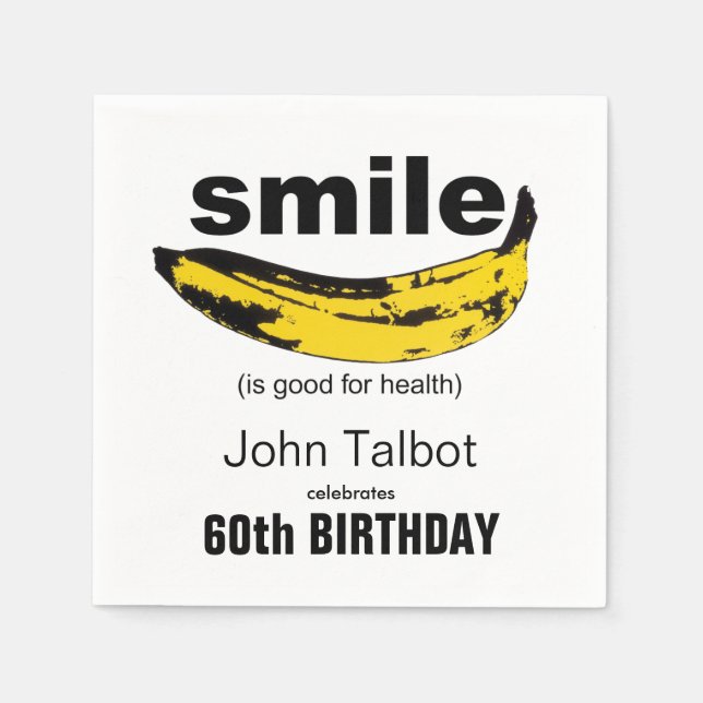Smile is good 60th Birthday Party Paper Napkin (Front)