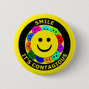 SMILE IT'S CONTAGIOUS 2 INCH ROUND BUTTON