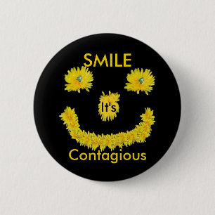 Smile it's Contagious Dandelion 2 Inch Round Button