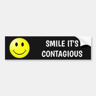 SMILE IT'S CONTAGIOUS TEXT BUMPER STICKER
