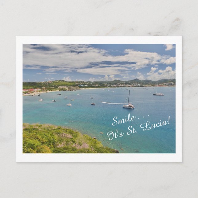 "Smile . . .it's St. Lucia!" Postcard (Front)
