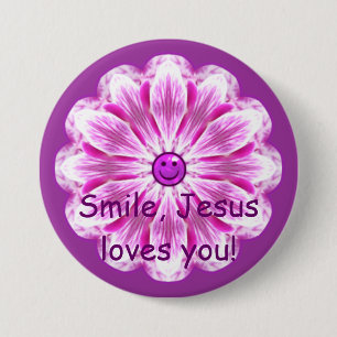 Smile, Jesus loves you! 3 Inch Round Button