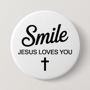 Smile Jesus Loves You 3 Inch Round Button