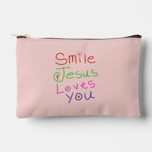 ‘Smile Jesus Loves You’ Christian Quote Accessory Pouch
