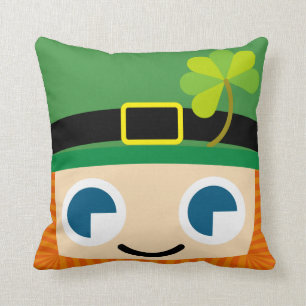 smile Leprechauns Throw Pillow