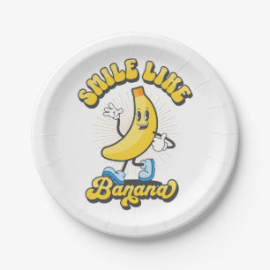 Smile Like Banana Paper Plate