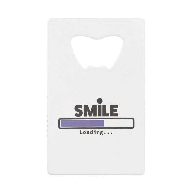 smile loading bar credit card bottle opener (Front)