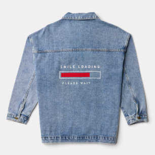 Smile Loading Funny Denim Jacket - Customizable