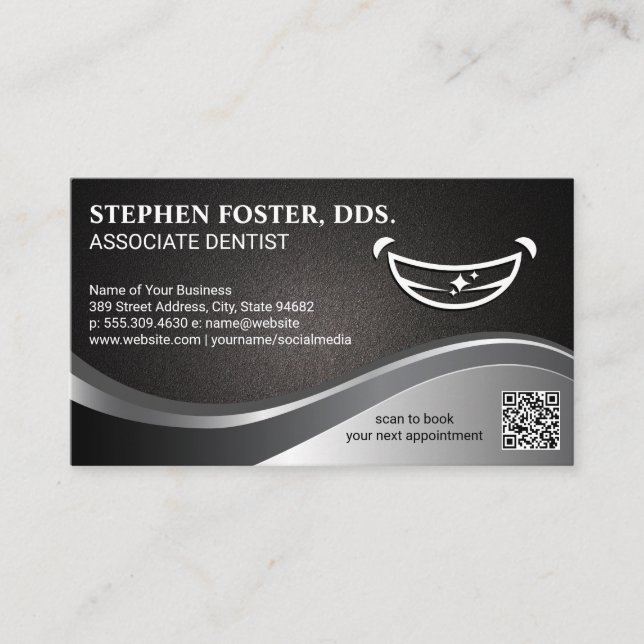 Smile Logo | Dentistry | QR Code Business Card (Front)
