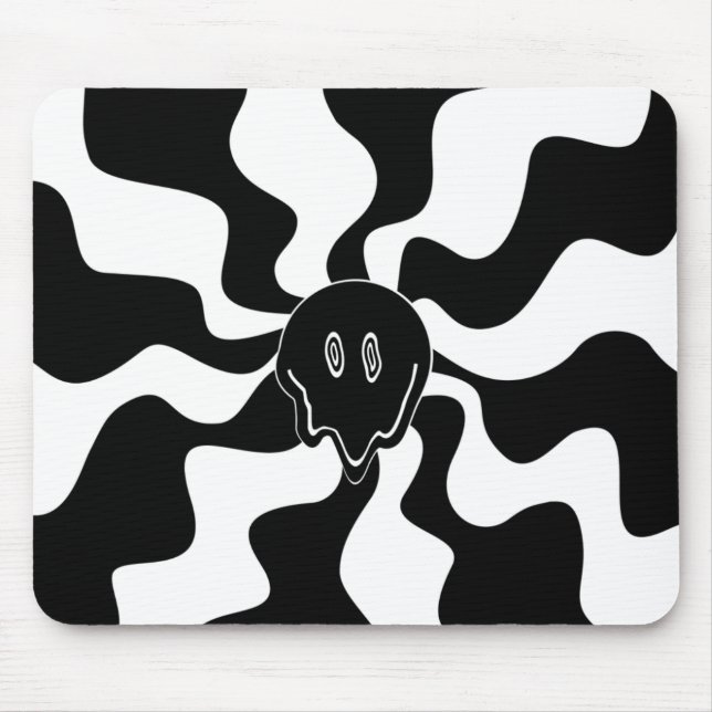 Smile Melt - Black and White Mouse Pad (Front)