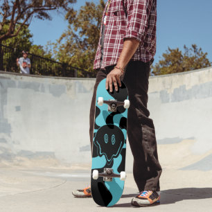 Smile Melt - Blue and Black Skateboard