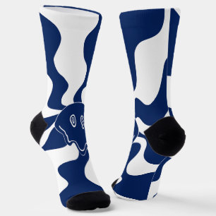 Smile Melt in Blue and White Socks