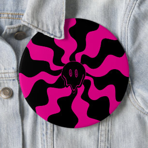Smile Melt - Magenta and Black 6 Inch Round Button
