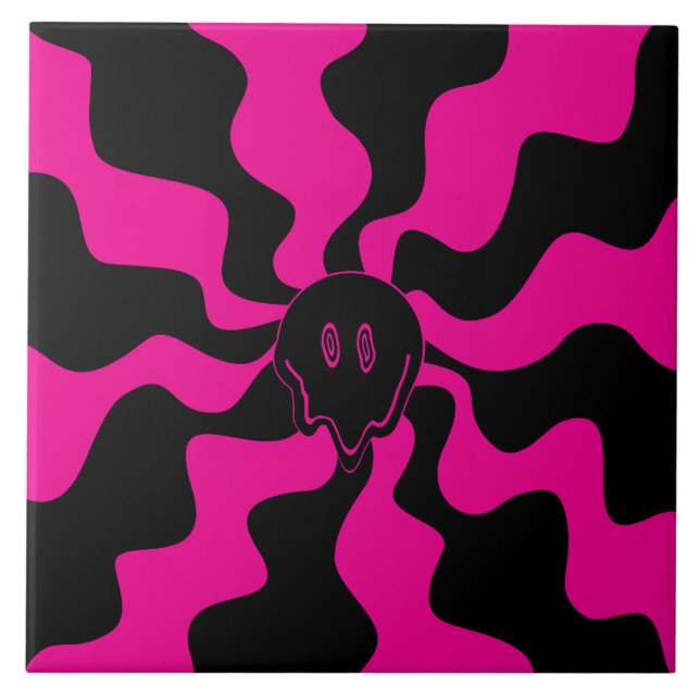 Smile Melt - Magenta and Black Tile (Front)