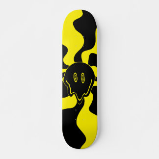 Smile Melt Retro Black and Yellow Skateboard