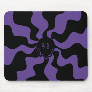 Smile Melt Retro Purple and Black Mouse Pad