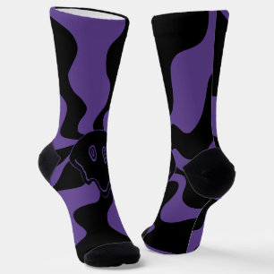 Smile Melt Retro Purple and Black Socks