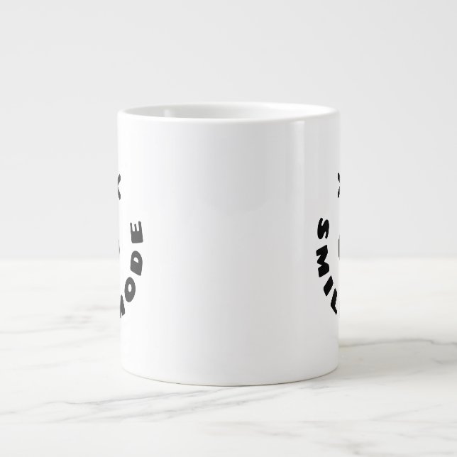 Smile Mode On: Elevate Your Day with Positivity Large Coffee Mug (Front)