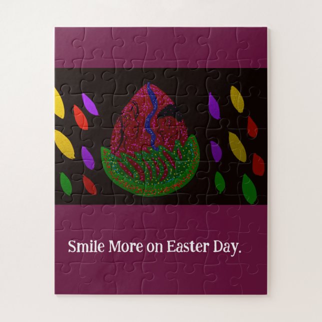 Smile More on Easter Day Puzzle (Vertical)