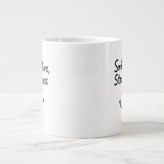 Smile More, Stress Less Doodle Design Large Coffee Mug