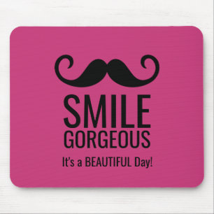 SMILE & Moustache ANY Base COLOR Mouse Pad