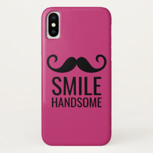 SMILE & Moustache on ANY Base COLOR iPhone X Case
