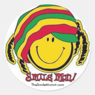 Smile Movement Rasta Face Classic Round Sticker