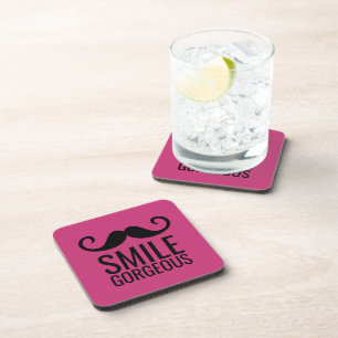 SMILE & Mustache Coaster