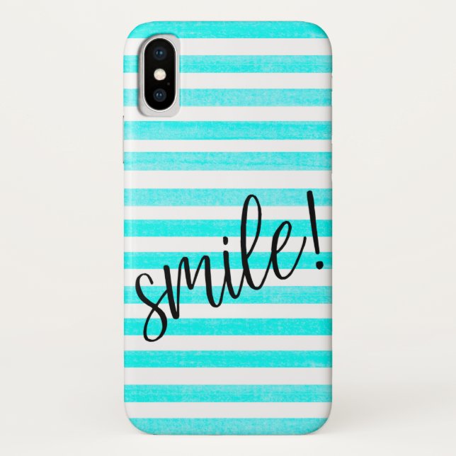 SMILE! on Choice of Stripe Colour iPhone X Case (Back)