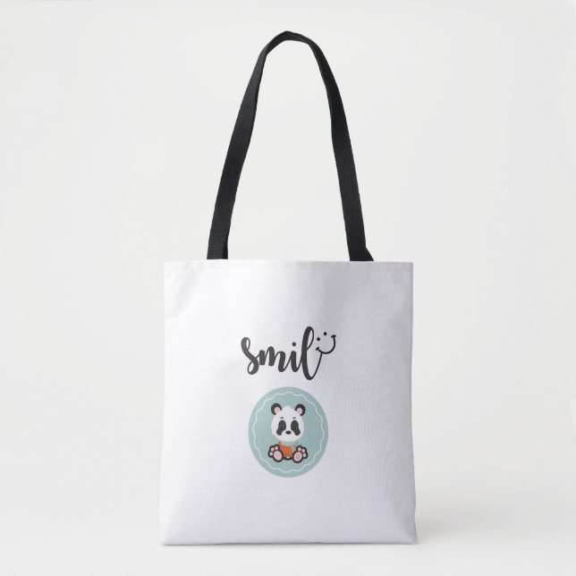 Smile Panda Medium Tote Bag (Front)