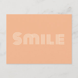 Smile   Peach Orange Modern Quote Happy Positive Postcard